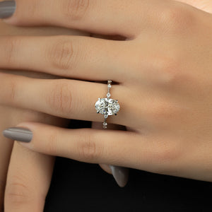 The Penelope Set With A 2 Carat Oval Lab Diamond