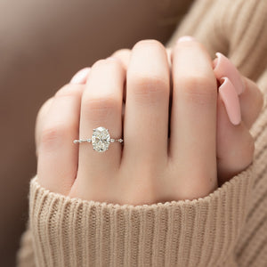 The Penelope Set With A 2 Carat Oval Lab Diamond