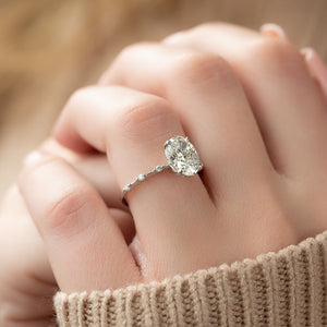 The Penelope Set With A 2 Carat Oval Lab Diamond