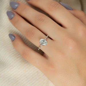 The Penelope Set With A 2 Carat Oval Lab Diamond