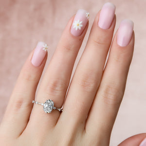 The Penelope Set With A 2 Carat Oval Lab Diamond