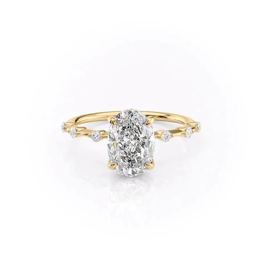 The Penelope Set With A 2 Carat Oval Lab Diamond