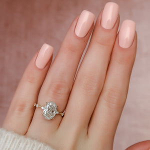 The Penelope Set With A 3 Carat Oval Lab Diamond