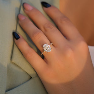 The Penelope Set With A 3 Carat Oval Lab Diamond