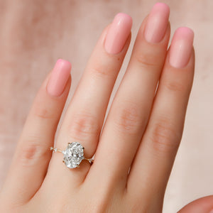 The Penelope Set With A 3 Carat Oval Lab Diamond