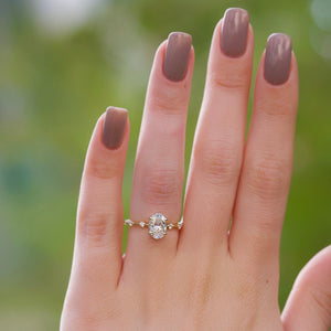 The Penelope Set With A 3 Carat Oval Lab Diamond