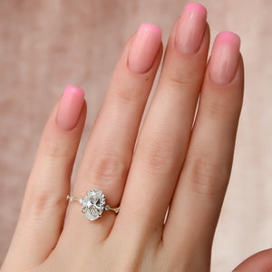 The Penelope Set With A 3 Carat Oval Lab Diamond