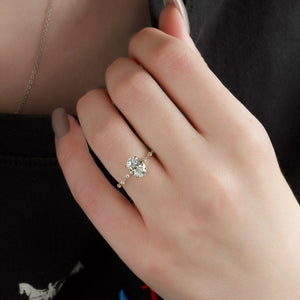 The Penelope Set With A 3 Carat Oval Lab Diamond
