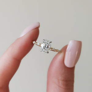 The Penelope Set With A 3 Carat Oval Lab Diamond