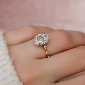 The Penelope Set With A 3 Carat Oval Lab Diamond