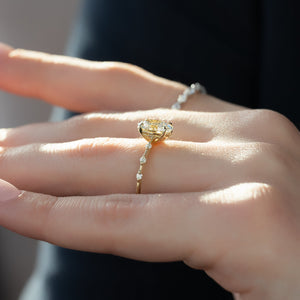 The Penelope Set With A 3 Carat Oval Lab Diamond