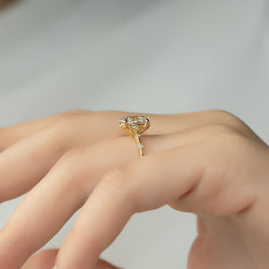 The Penelope Set With A 3 Carat Oval Lab Diamond