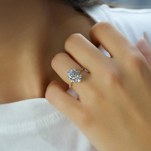 The Penelope Set With A 3 Carat Oval Lab Diamond