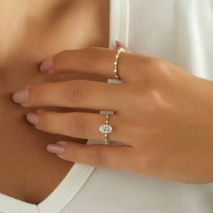 The Penelope Set With A 3 Carat Oval Lab Diamond