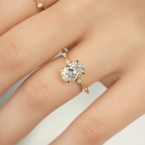 The Penelope Set With A 3 Carat Oval Lab Diamond
