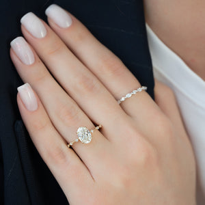 The Penelope Set With A 3 Carat Oval Lab Diamond