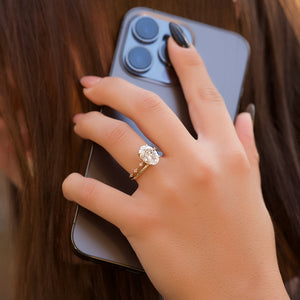 The Penelope Set With A 3 Carat Oval Lab Diamond