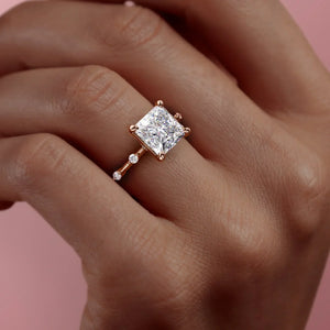 The Penelope Set With A 1 Carat Princess Lab Diamond