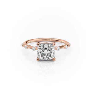 The Penelope Set With A 2.5 Carat Princess Lab Diamond