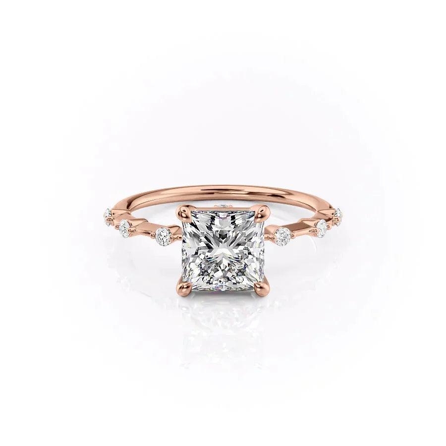 The Penelope Set With A 1.5 Carat Princess Lab Diamond