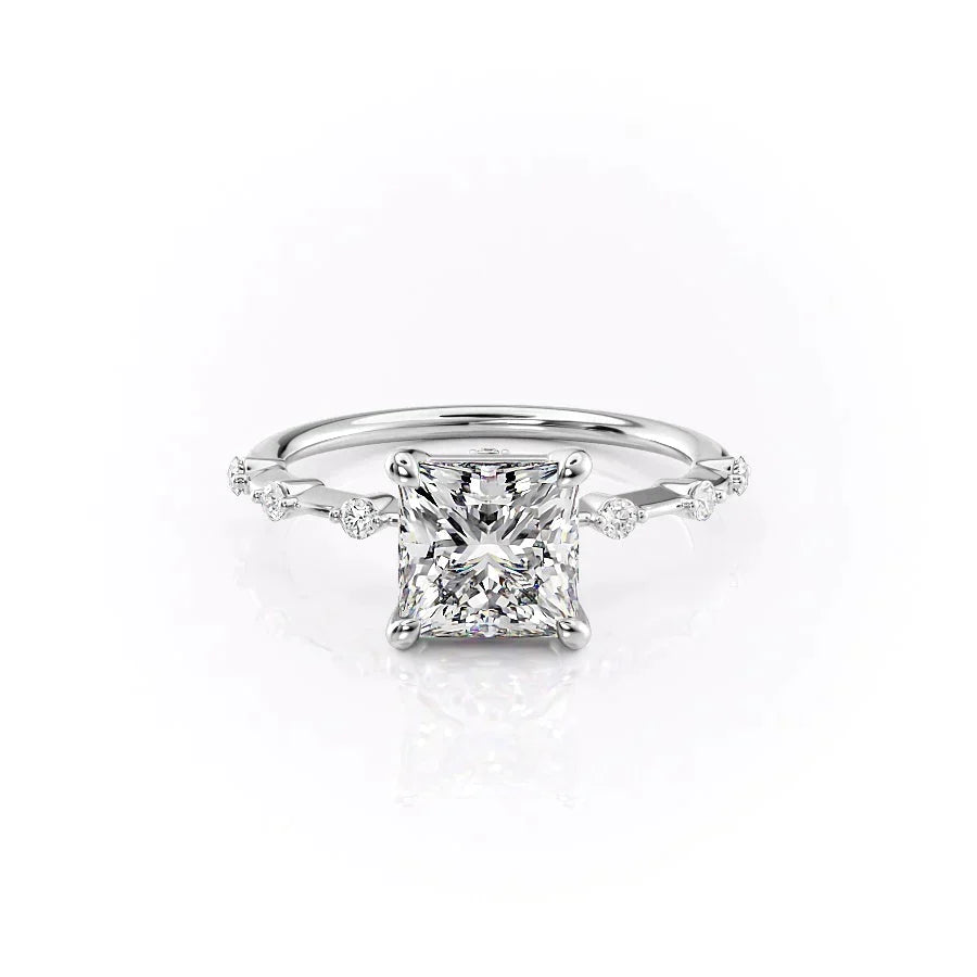 The Penelope Set With A 3 Carat Princess Lab Diamond