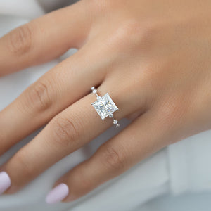 The Penelope Set With A 2 Carat Princess Lab Diamond