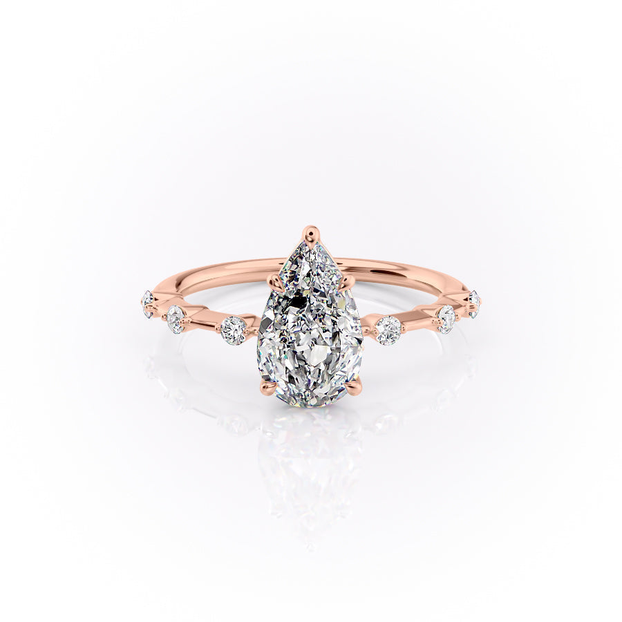 The Penelope Set With A 1.5 Carat Pear Lab Diamond