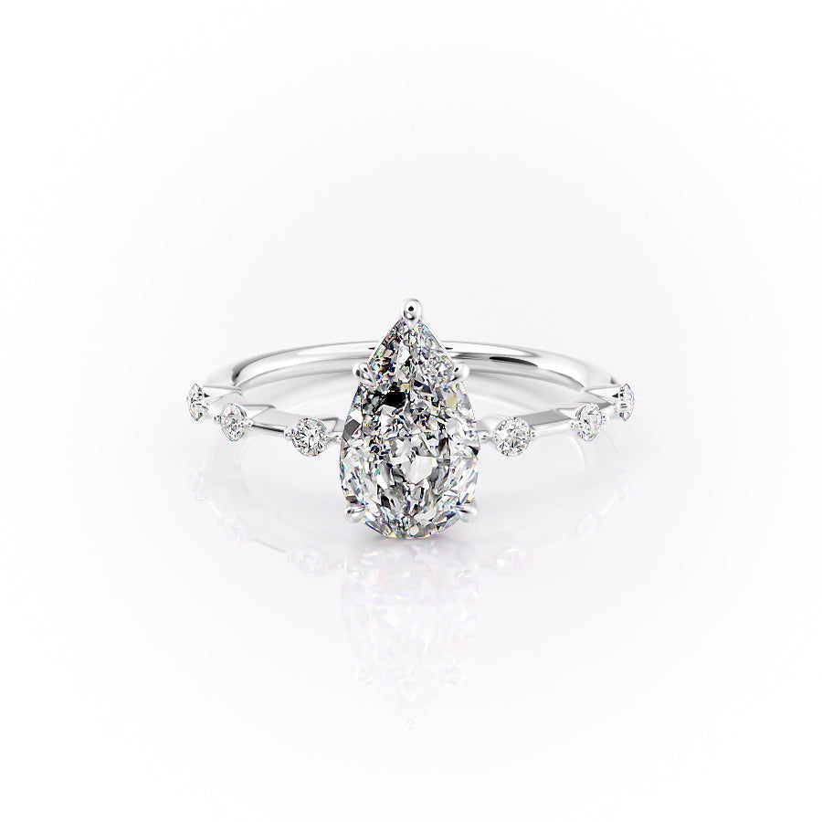 The Penelope Set With A 1 Carat Pear Lab Diamond