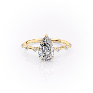 The Penelope Set With A 1 Carat Pear Lab Diamond