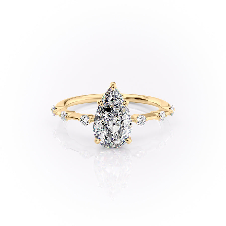 The Penelope Set With A 2.5 Carat Pear Lab Diamond