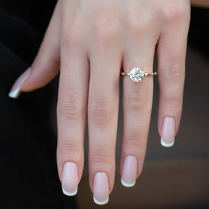 The Penelope Set With A 3 Carat Round Lab Diamond