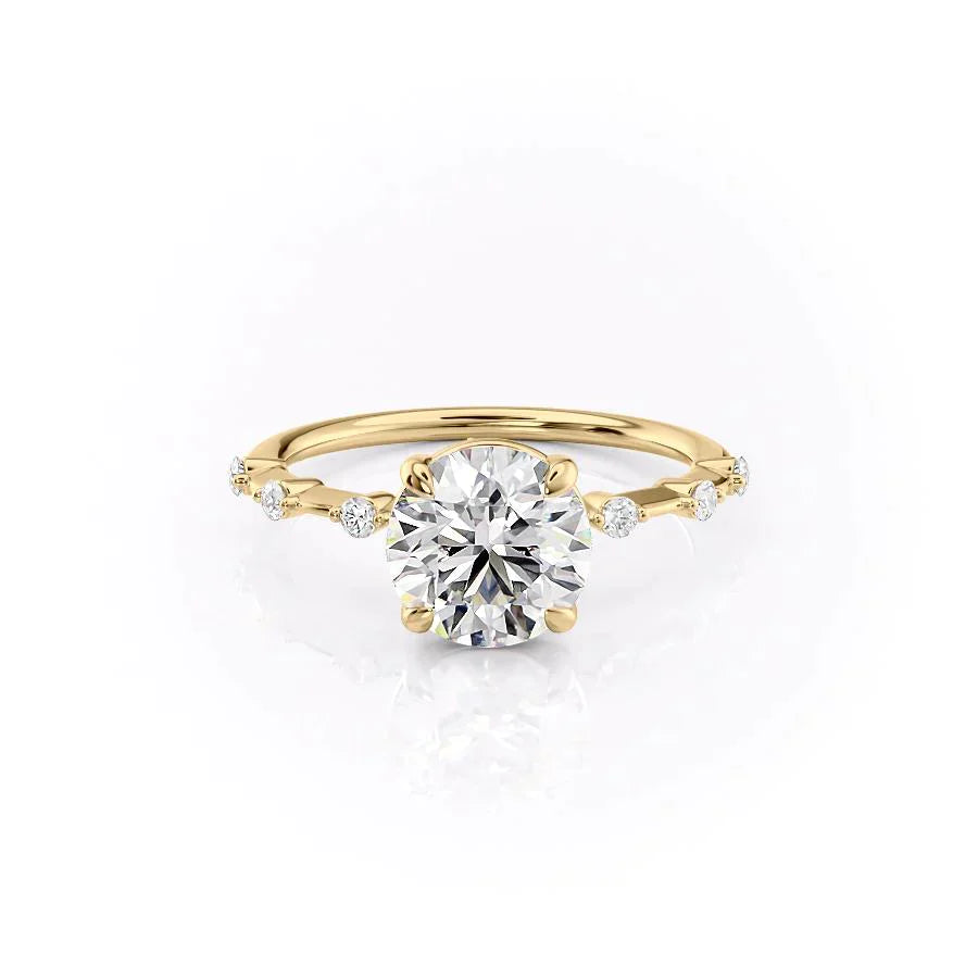 The Penelope Set With A 2.5 Carat Round Moissanite