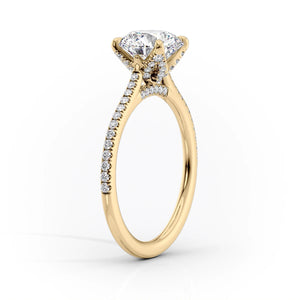 The Pave Madison Set With A 2.5 Carat Marquise Lab Diamond