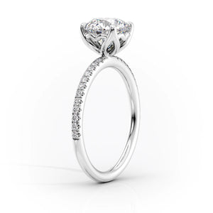 The Pave Alison Set With A 3.5 Carat Radiant Moissanite