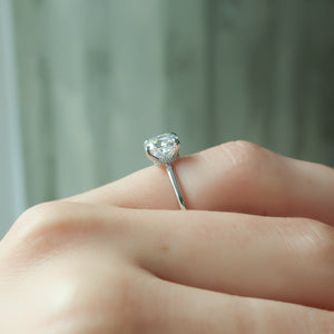 The Nelly Set With A 2 Carat Cushion Lab Diamond