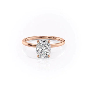 The Nelly Set With A 1.5 Carat Elongated Cushion Lab Diamond