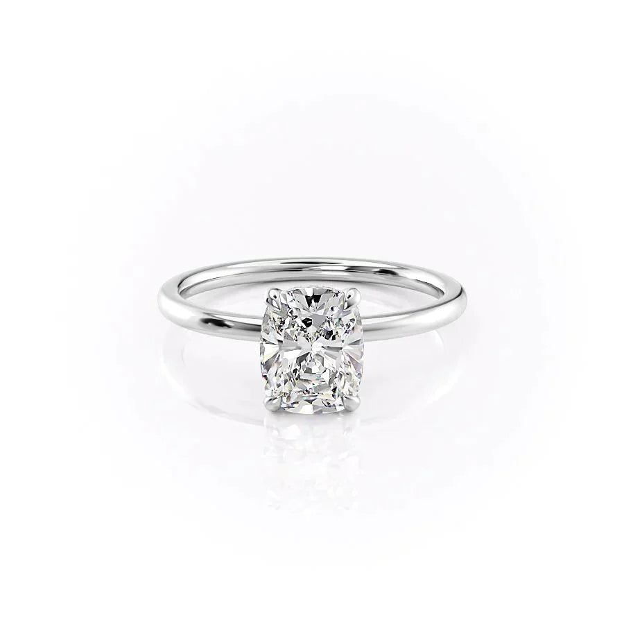 The Nelly Set With A Elongated Cushion Moissanite