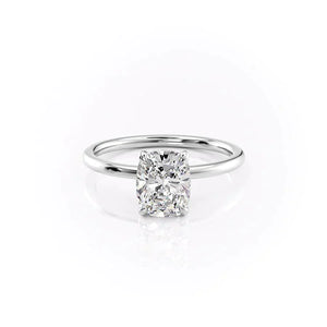 The Nelly Set With A 2 Carat Elongated Cushion Lab Diamond