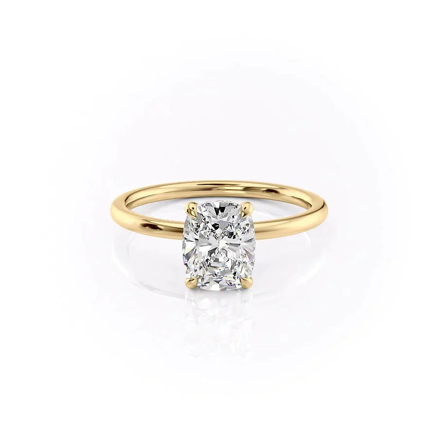 The Nelly Set With A 1.5 Carat Elongated Cushion Lab Diamond