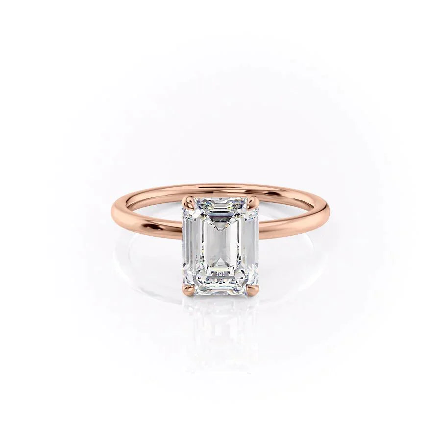The Nelly Set With A 3.5 Carat Emerald Moissanite