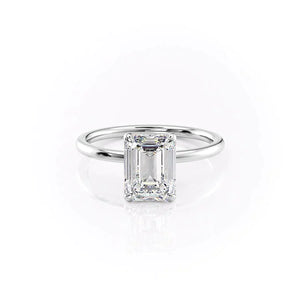 The Nelly Set With A 4.5 Carat Emerald Moissanite