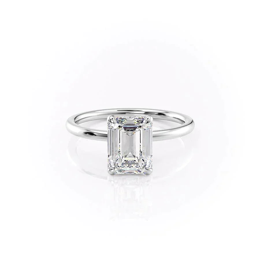 The Nelly Set With A 2.5 Carat Emerald Moissanite