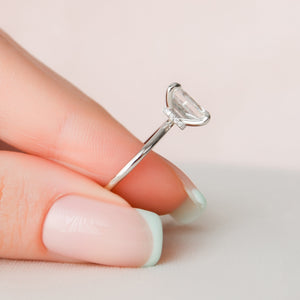 The Nelly Set With A 4.5 Carat Emerald Moissanite