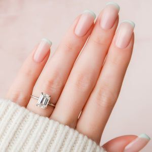 The Nelly Set With A 4.5 Carat Emerald Moissanite