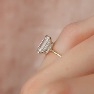 The Nelly Set With A 4.5 Carat Emerald Moissanite