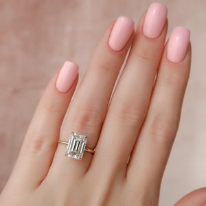 The Nelly Set With A 4.5 Carat Emerald Moissanite