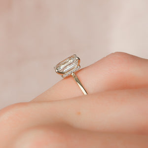 The Nelly Set With A 4.5 Carat Emerald Moissanite