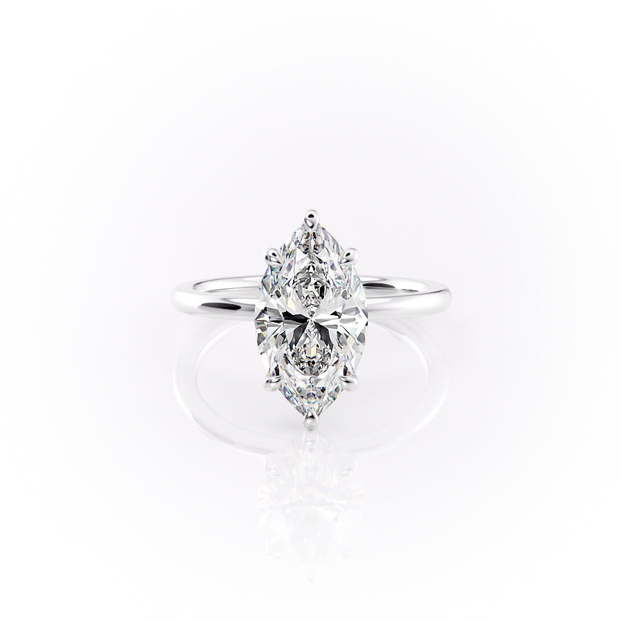 The Nelly Set With A 2.5 Carat Marquise Lab Diamond