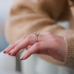 The Nelly Set With A 1.5 Carat Oval Moissanite