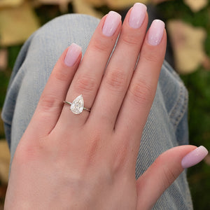 The Nelly Set With A 3 Carat Pear Lab Diamond